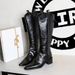 Hand-scratched Winter Boots Women's Boots Thick Heel Middle Heel Pointed Knight Boots High Boots_vogvips.com