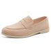 Korean-style British Round-toe Leather Shoes With A Height Increase, One-step Slip-on Casual Shoes, Hairstylist's Loafers For Men_vogvips.com
