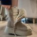 Northeast Fleece-Lined Thickened Cotton 2024 New Warm Sheepskin Short Thick-Soled Snow Boots For Women With Side Zipper_vogvips.com