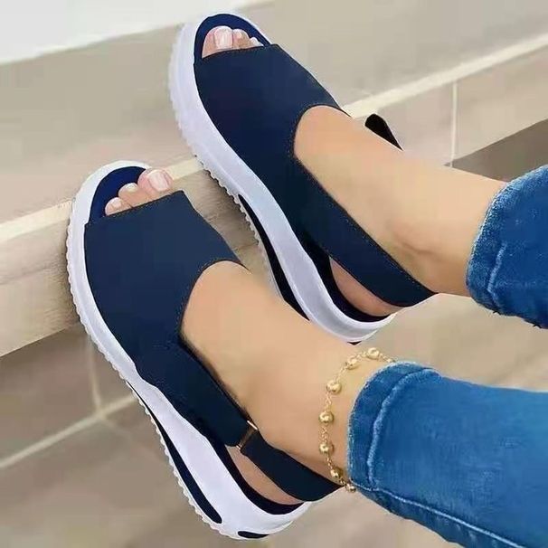 Summer Women's Wide Width Wedge Sandals - Adjustable Strap Platform Shoes With Open Toe, Comfortable Casual Beach Sandals_vogvips.com