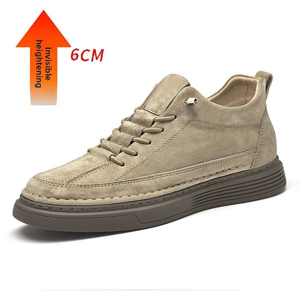 Men's Breathable Shoes Men's Retro Matte Suede Invisible Inner Heightening Men's Shoes Cm Heightening Shoes Medium Help Casual Board Shoes_vogvips.com