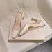 Chunky Heel High Hee For Women, Elegant And Comfortable, Summer Closed Toe Backless Single Shoes, 2025 New Satin_vogvips.com