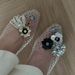 Korean Jelly Single Crystal PVC Outdoor Casual Pointed Toe Sandals Slip-On Hollow Dance Shoes_vogvips.com