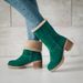 A-1 Women's Mid-calf Boots With Thick Heels And Lambskin Wool For Winter_vogvips.com