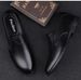 Sleeve Feet Men's Casual Cortex Retro Round Head Leather Shoes Professional Dress Solid Color Side Ear Elastic Men's Shoes_vogvips.com