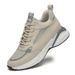 Flying Woven Mesh Sports And Leisure Board Shoes Men's Invisible Inner Height-increasing Shoes White Shoes Lace-up Shallow Single Shoes_vogvips.com