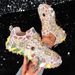 Women's European Style Low Top Shoes with Rhinestone Durian Sole Non Slip Sports Casual Single Shoes 2026 New Dad Shoes_vogvips.com