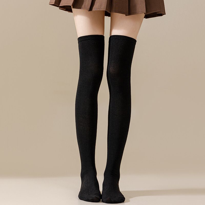 European And American Knee Length Tube Christmas Halloween Solid Color Cosplay Party Role-playing Dance Jk Outfit Beautiful Leg Socks_vogvips.com