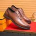 New Black And White Color-block Carved Brick Men's Shoes For Men's Business Leather British Derby Shoes Pointed Toe Banquet Wedding Leather Shoes_vogvips.com