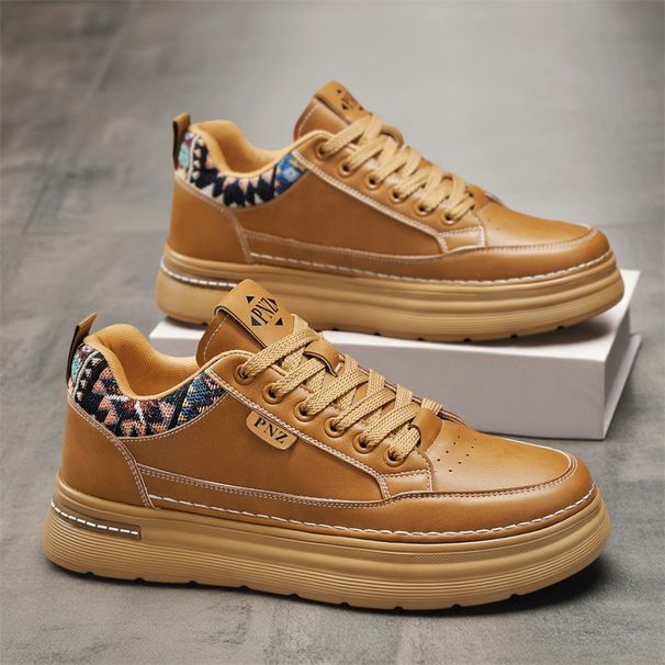 Spring Men's Shoes: Breathable, Trendy And Versatile Black Work Shoes, Lightweight Thick-soled Sports Shoes, Casual Leather Shoes_vogvips.com