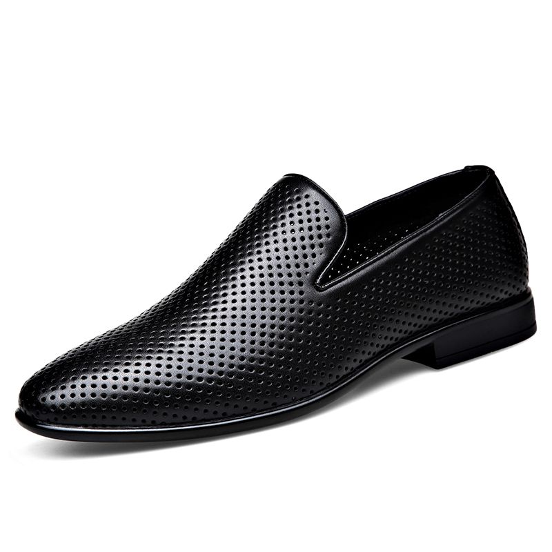 Hot-selling Leather Man Casual Summer Mens Loafers Moccasins Breathable Slip On Flats Driving Shoes Male Business_vogvips.com