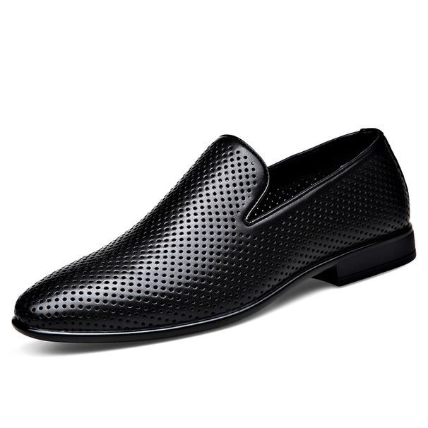 Hot-selling Leather Man Casual Summer Mens Loafers Moccasins Breathable Slip On Flats Driving Shoes Male Business_vogvips.com