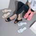M's New Genuine Leather Pleated Elegant And Stylish Chunky Heel For Women, French-Style Comfortable Mid-Heel Slip-On_vogvips.com