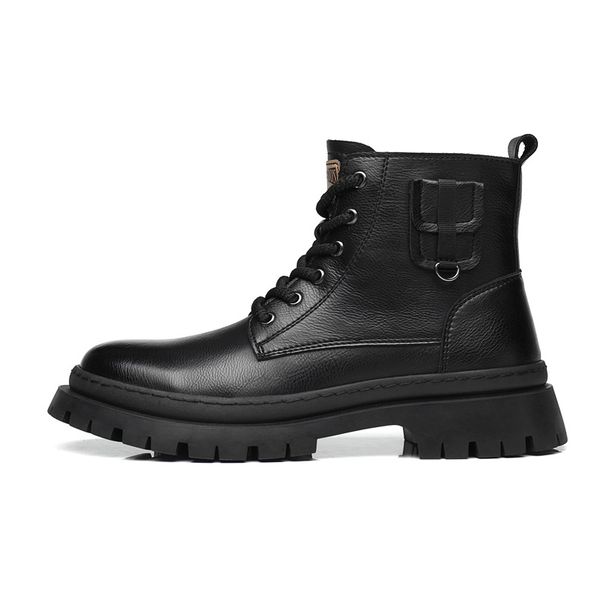 European Warm Series 2025 New Outdoor Martin Leather High Top Men's Work Motorcycle Boots British Style Oxford Sole_vogvips.com