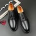 New Men's Brown Business Casual Derby Shoes British Style Lace-up Versatile Brock Men's Shoes Black Suit Banquet Dress Groom Wedding Shoes_vogvips.com