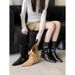 2026 Fall/Winter New Style Pointed Toe Chunky Low Heel Slimming French Fashion Sexy Gorgeous Women's Mesh Ankle Boots_vogvips.com