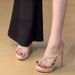 New Spring And Summer Rhinestone Open-toe Pedal Wear Beautiful Fine Heel Waterproof Table Nude Fashion Sandals_vogvips.com