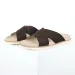 Designer Mens Slippers Brunello Cucinelli Suede Cross Strap Slides Beige Black Brown Slip On_vogvips.com
