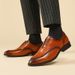 Oxford Leather Brown 2025 New Business British Formal Wedding Pointed Lace Up Men's Shoes, Casual Trend_vogvips.com