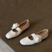 Sheepskin Version Flat Soled Flower Shallow Mouth Single Shoes For Women, New Spring And Autumn Shoes, Versatile Mary Jane Women's Shoes_vogvips.com