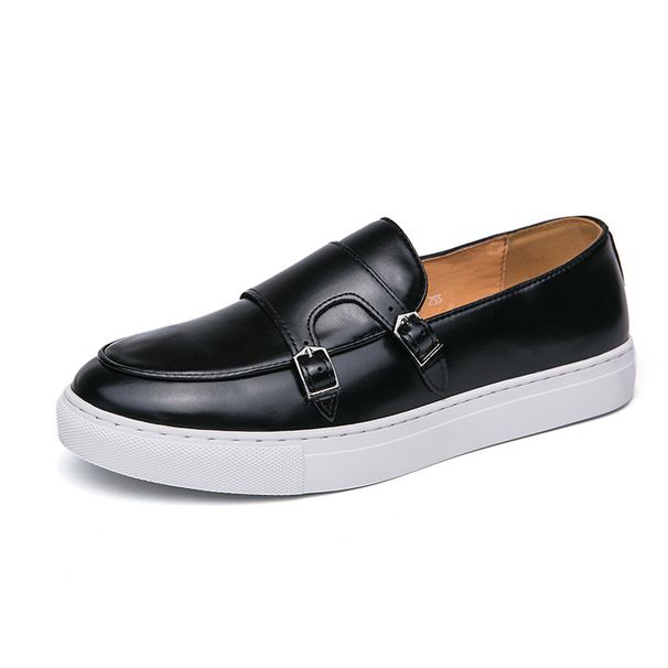 2025s 2025 New Large Size Double Buckle Sneakers British Casual Loafers Low-top Live Streaming Men's Shoes_vogvips.com