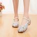 Women’s Shoes Style Retro Embroidered Cloth Shoes Wedding Shoes Ethnic Style Cowhide Sole Square Dance Shoes_vogvips.com