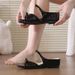 Women's Nude Platform Slippers, 2026 Summer Fairy Floral Bow Open-Toe Sandals For Outdoor Wear_vogvips.com