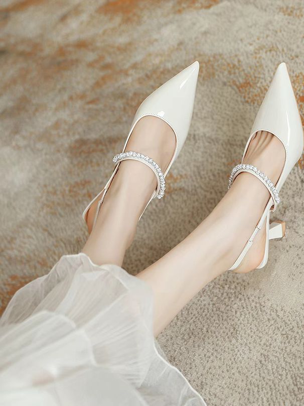 Open Back For Women, 2026 Spring/Summer New Fairy Style Pointed Toe Square High Heel Sandals_vogvips.com
