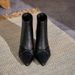 2025 New Pointed Toe Stiletto Heel Plus Size Shot High Heels Women's Black Vesatile Matin Ankle Boots With Back_vogvips.com