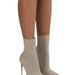 Autumn New Knitted Stretch Pointed Toe Low Tube Short Large Size Thin Super High Heel Sock Boots_vogvips.com