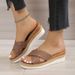 Women's Shoes Large Size Women's Thick Bottom Wedge Heel Cross Strap Fish Mouth Sandals Casual And Comfortable_vogvips.com