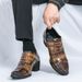 New British Trendy Crocodile Pattern Casual Leather Breathable Legged Men's Business Sharp Scalp Shoes_vogvips.com