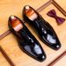 Italian Patent Smooth Men's British Genuine Pointed Business Formal Shiny Leather Oxford Trendy Casual Shoes_vogvips.com