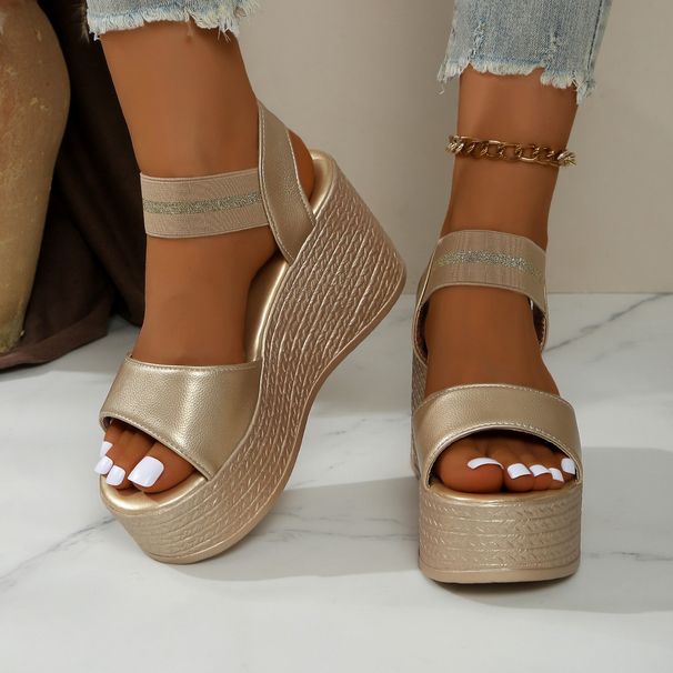 Fashionable Platform Muffin And 9cm Line Belt Plus Size Women's Shoes_vogvips.com