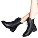 Korean Version British Style Soft Leather Martin Boots For Women, Mid-Heel, Fleece-Lined, Internet Celebrity Short_vogvips.com