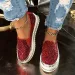 Women S Rhinestone Flats Comfort Thick Sole Slip On Casual Shoes Woman Fashion Gold Silver Glitter Platform Loafers_vogvips.com