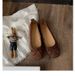Grape Mom Ballet Style Bow Square Round Toe Soft Suede Shallow Mouth Single Shoes Women Mary Jane All Seasons Red F_vogvips.com