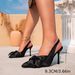 Women's Stiletto Sandals Black Bow Sandals High Heels Fashion Women's Shoes Elegant Pointed Toe Stiletto Shoes For Women_vogvips.com