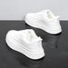 Men's Spring Summer Breathable Casual Sporty Platform Sneakers Height Increasing Thick Sole White Trendy D29_vogvips.com