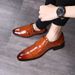 Autumn New Business British Double Button Leather Shoes, Extra Large Men's Shoes_vogvips.com