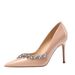 JC Women's High Heels Spring/Autumn Nude Pointed Toe Low Cut Rhinestone Trimmed Stiletto Sexy Single Shoes_vogvips.com