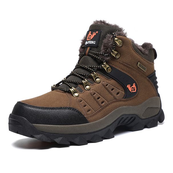 Winter Snow Boots Women High-top Outdoor Warm Thick-soled Solid-color Outdoor Shoes Men Wear-resistant Casual Ankle Boots Men_vogvips.com