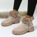 Fashion Winter Snow Boots Women Mid-Calf Fleece Lined Warm Plus Size Waterproof Slip-Resistant Non-slip Combat Boots_vogvips.com