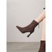 Women's Chunky Heel Ankle Boots – French-Inspired Pointed Toe Booties For Fall & Winter Chunky Heel, Slim Fit, Perfect For Pairing With Coats._vogvips.com
