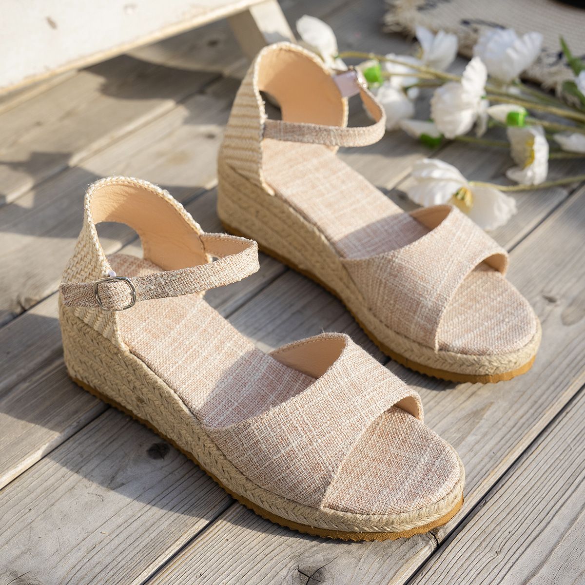 Women's High Heeled Wedge Sandals One Strap Fairy Style Roman Trendy Summer Shoes_vogvips.com