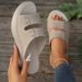 2025 New Summer Soft Leather Sandals Women, Simple Rivet Sports Style, Sloping Heel Slippers For Women_vogvips.com