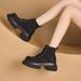 2025 Autumn Patchwork Thick-Soled Genuine Leather Martin For Women Korean Style Lace-Up Casual Shoes Women's_vogvips.com