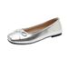 2025 Summer New Silver French Bow With Skirt Soft Bottom Bean Shoes Casual Daily Fashion Exquisite_vogvips.com