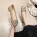 Flat, Shallow, Square-toed Slip-on Shoes, 2025 New Fashion Casual Style, Comfortable For The Feet, Leather, Soft Sole,_vogvips.com