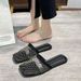 Flat-soled Niche Mesh Square-toed Woven For Spring/summer 2025, Hollow-out European And American New Fashion Breathable_vogvips.com